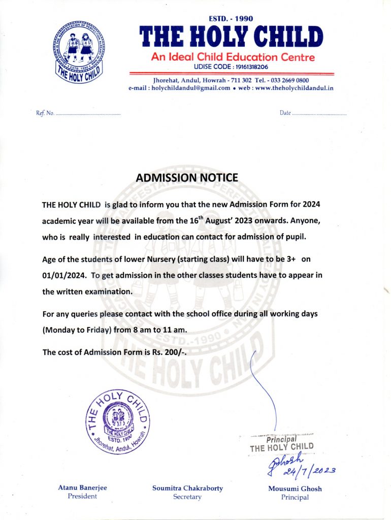 Admission Notice 2023